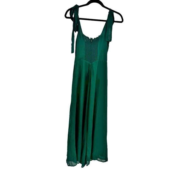 Reformation Smocked Twilight Midi Dress Sleeveless Emerald Green Size 4 NWOT - Picture 7 of 12